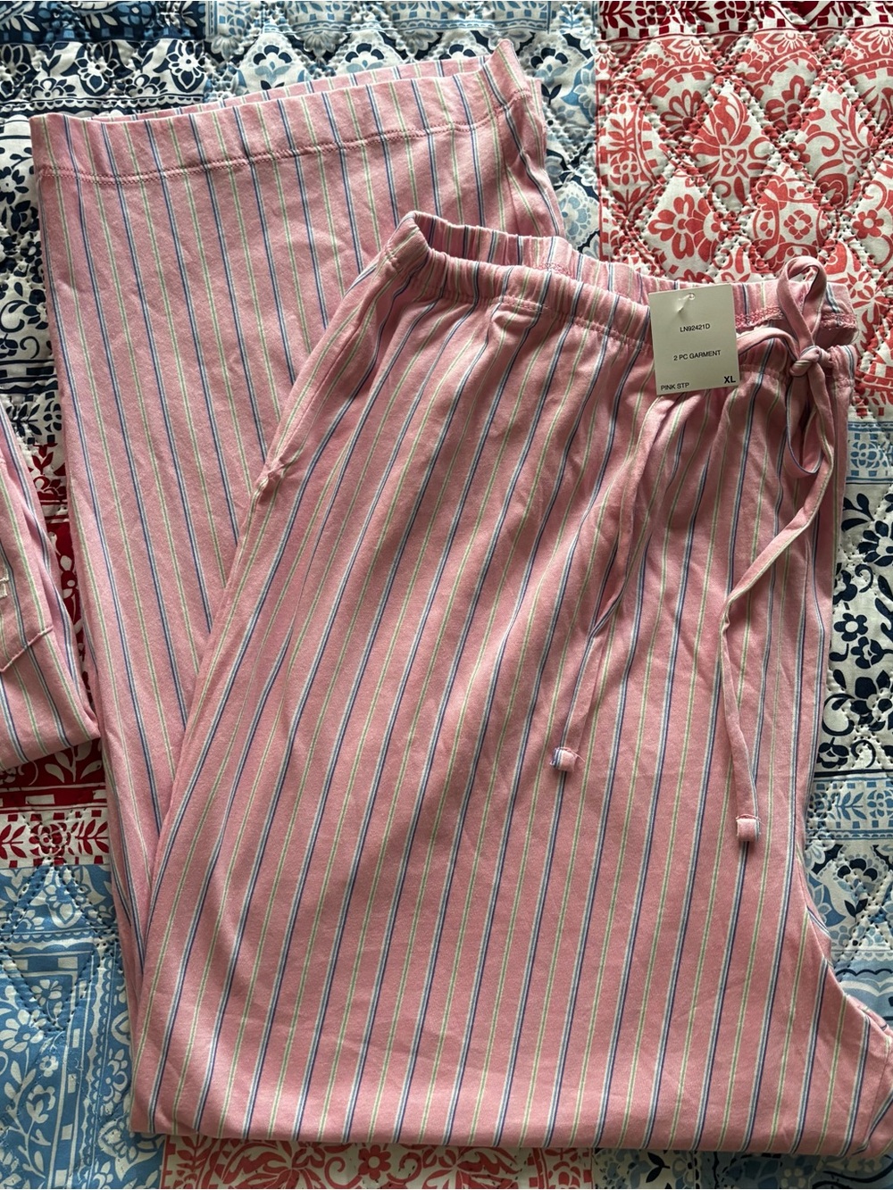 Lauren Ralph Lauren Women’s Sz X-Large Pajama Set Buttons Shirt Capri Pants - Picture 3 of 7